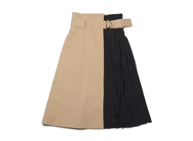 atmos pink Asymmetry Pleated Wrap Skirt "Beige"