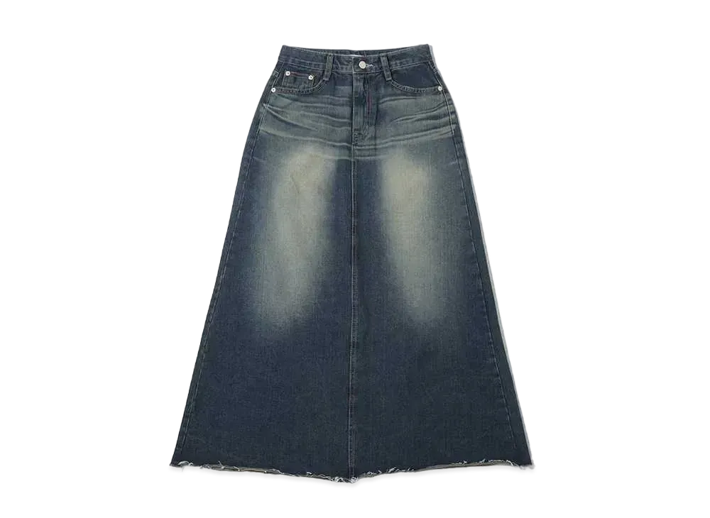 atmos pink Denim Long Skirt "Indigo"