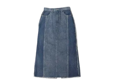 atmos pink Fringe Denim Skirt "Indigo"