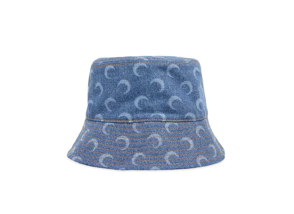 Marine serre MOON LASER DENIM BUCKET HAT (24AW) "LIGHT BLUE"