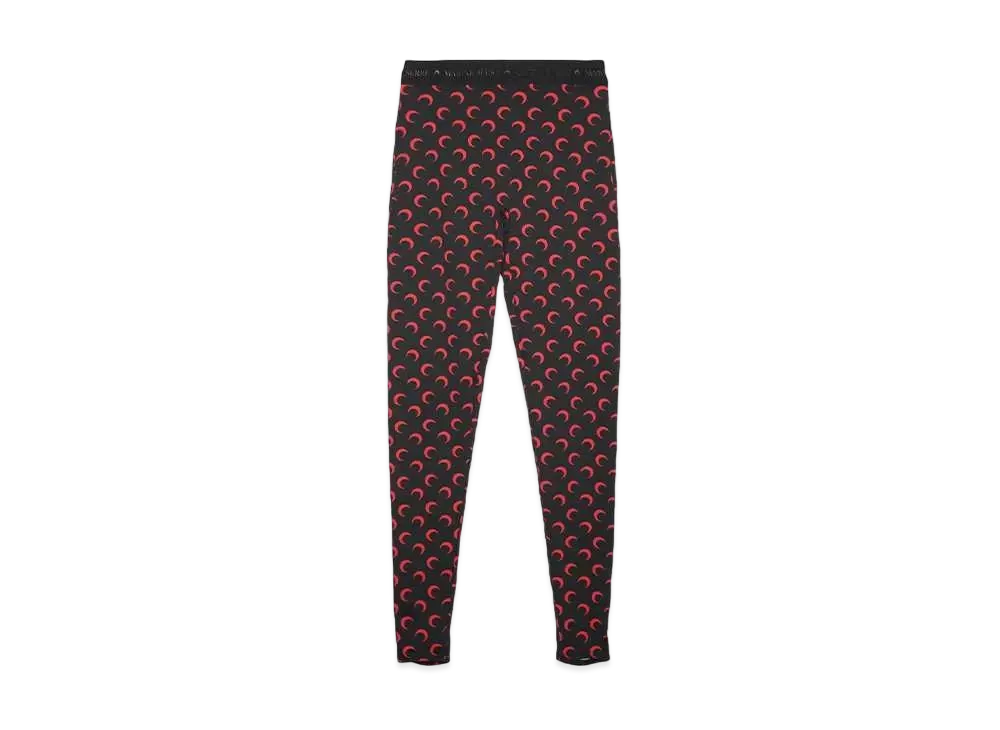 Marine serre MOON PRINTED JERSEY STIRRUP LEGGINGS "BLACK&RED"