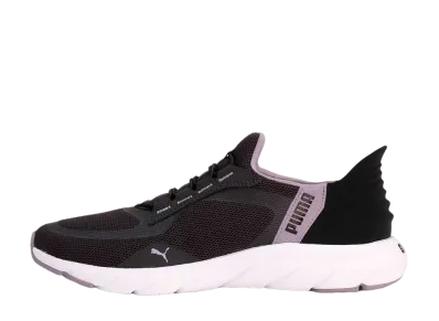 Puma Softride Flex Lace Eas in Wide "Flat Dark Gray/Puma Black/Pale Plum"