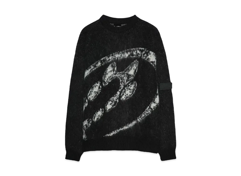 Paradise Youth Club P LOGO MOHAIR KNIT SWEATER "BLACK"