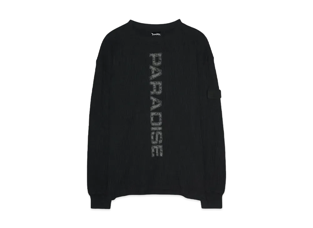 Paradise Youth Club PROMPT WAFFLE LS TEE "WASHED BLACK"