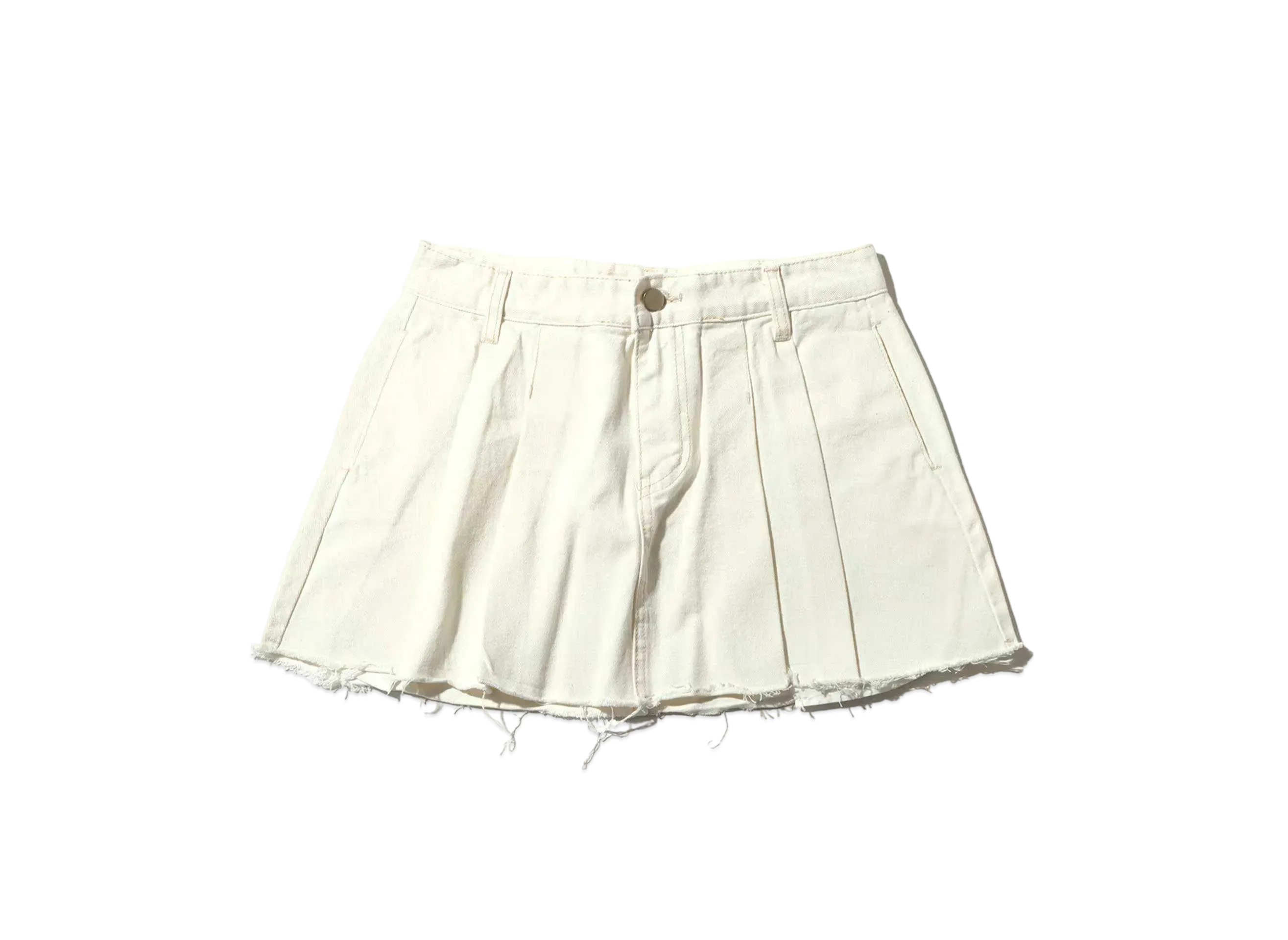 atmos pink Denim Pleated Mini Skirt "White"