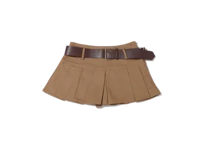 atmos pink Belted Pleated Mini Skirt "Brown"