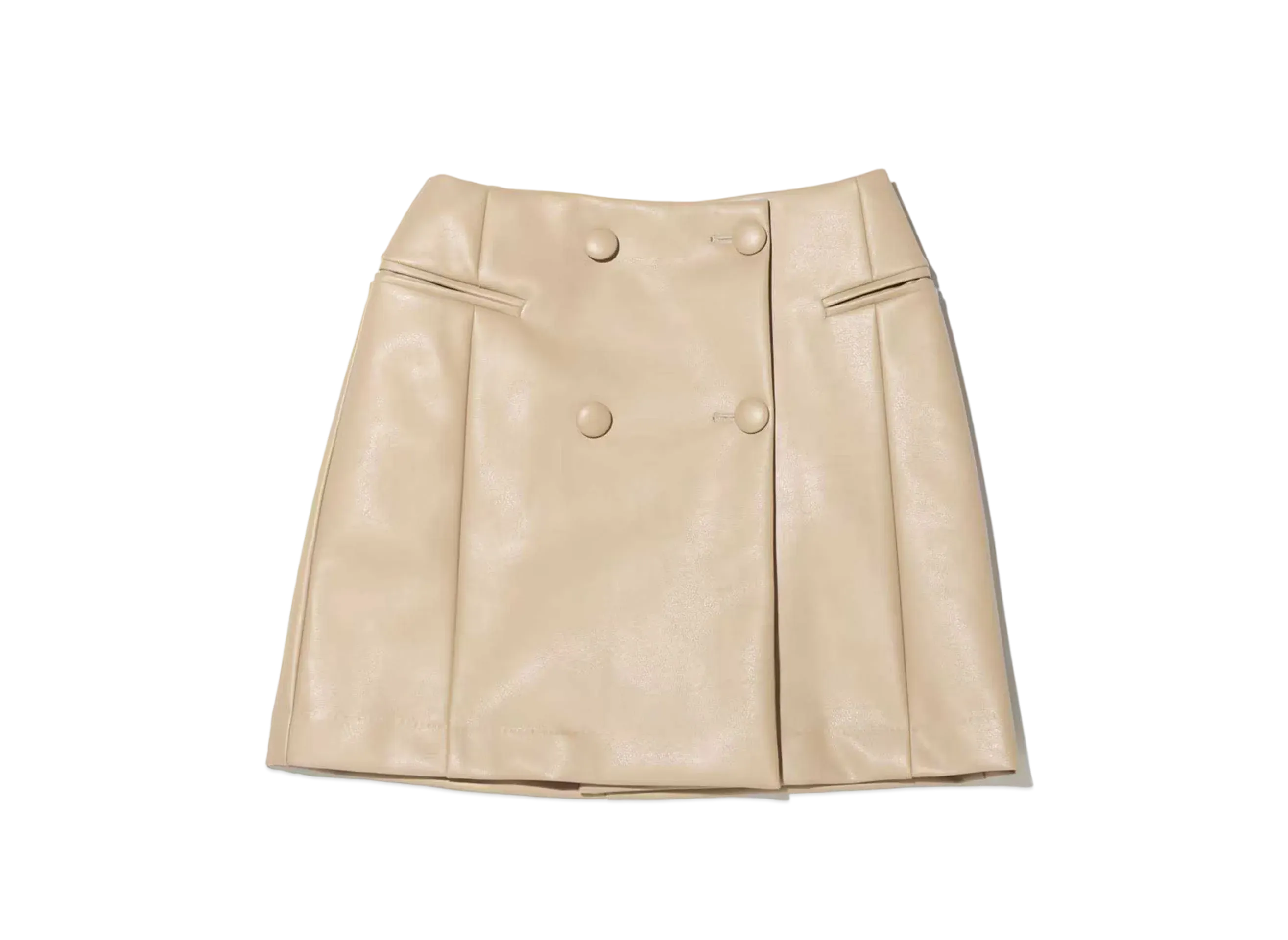 atmos pink x Chisato Yoshiki Fake Leather Mini Skirt "Beige"