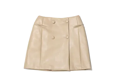 atmos pink x Chisato Yoshiki Fake Leather Mini Skirt "Beige"
