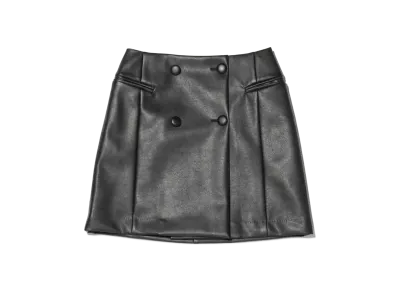 atmos pink x Chisato Yoshiki Fake Leather Mini Skirt "Black"