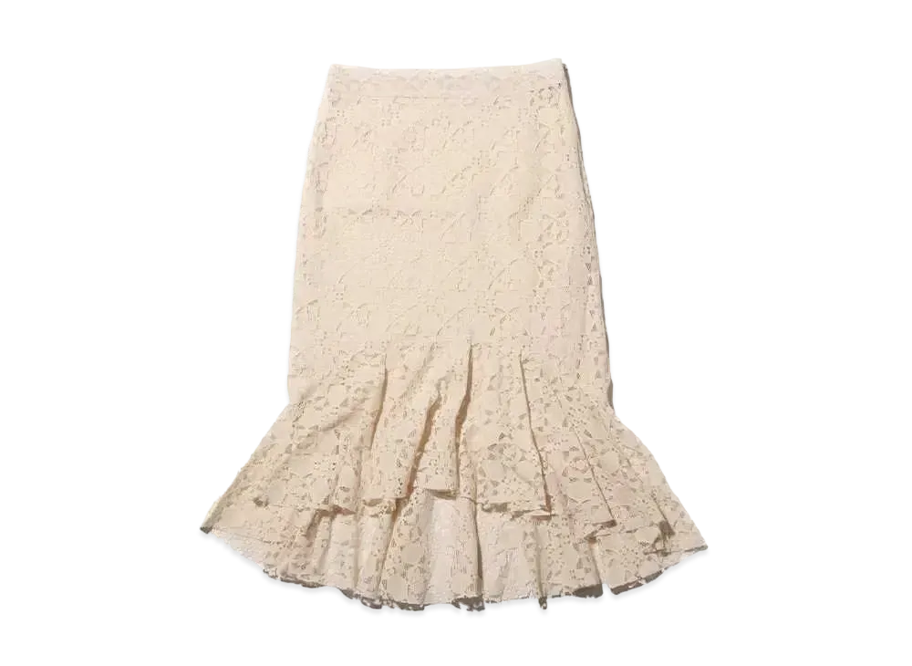 atmos pink Lace Mermaid Skirt "White"