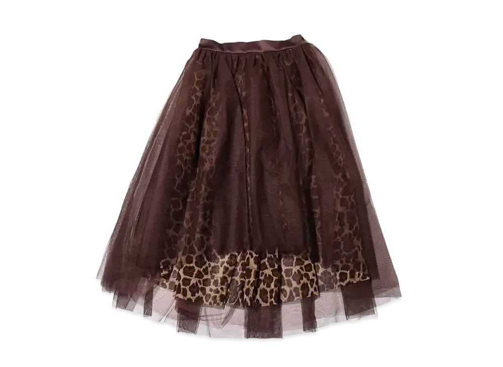 atmos pink Organdy Volume Skirt "Leopard"