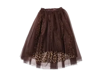 atmos pink Organdy Volume Skirt "Leopard"