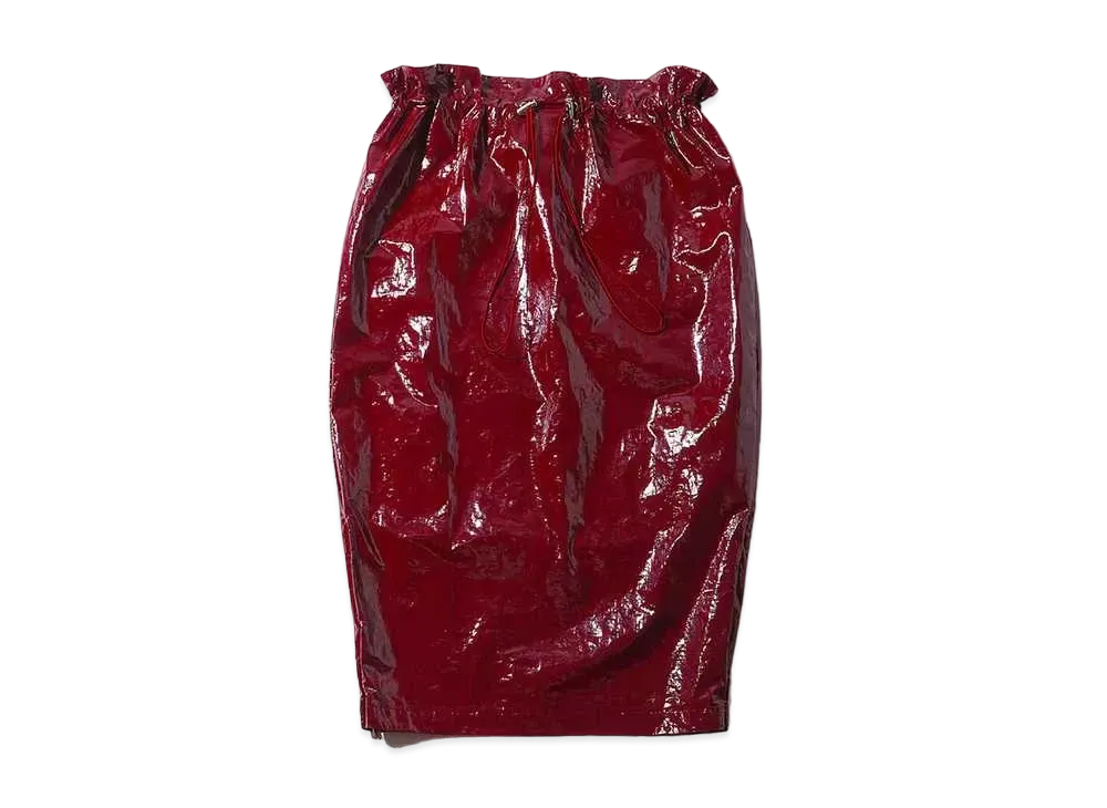 atmos pink Pvc Waist Cinch Tight Skirt "Red"