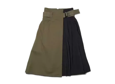 atmos pink Asymmetrical Pleated Wrap Skirt "Khaki"