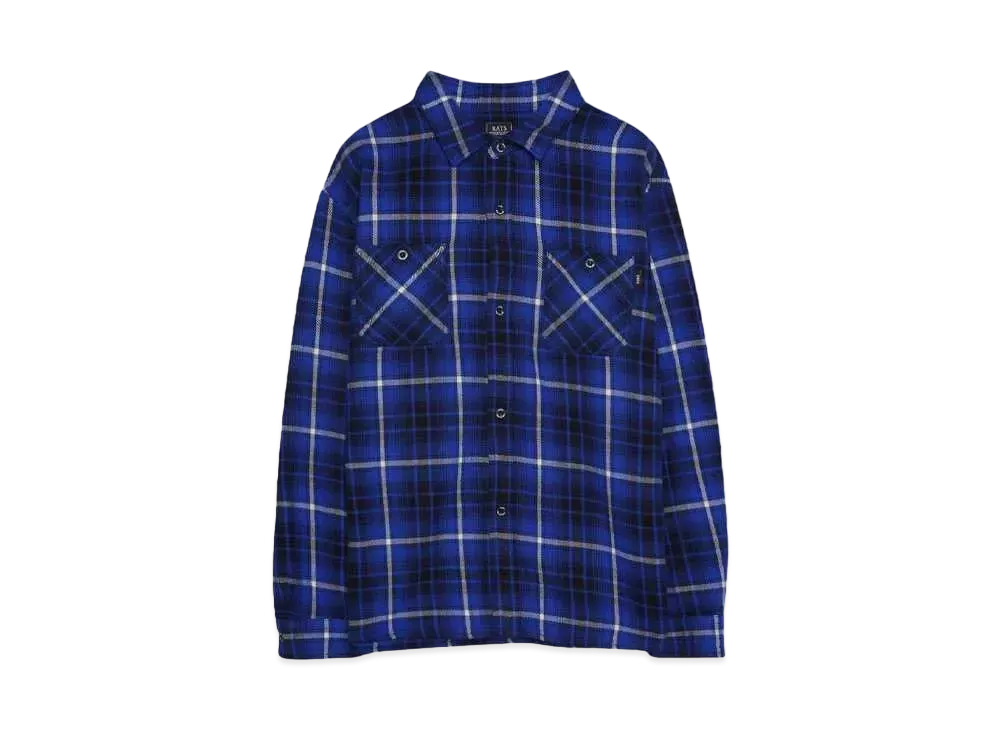 RATS COTTON FLANNEL BLUE CHECK SHIRT "BLUE CHECK"