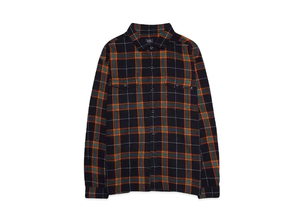 RATS COTTON FLANNEL NAVY CHECK SHIRT "NAVY CHECK"