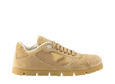 PRADA Women's Trail Faded Suede Sneakers "Beige"