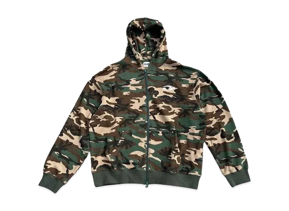 9090 Heisei Logo Thermal Zip Hoodie "GREEN CAMO"