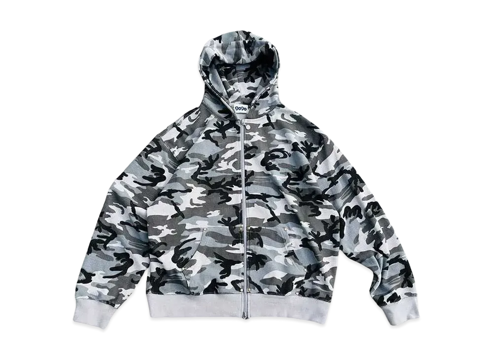 9090 Heisei Logo Thermal Zip Hoodie "GRAY CAMO"
