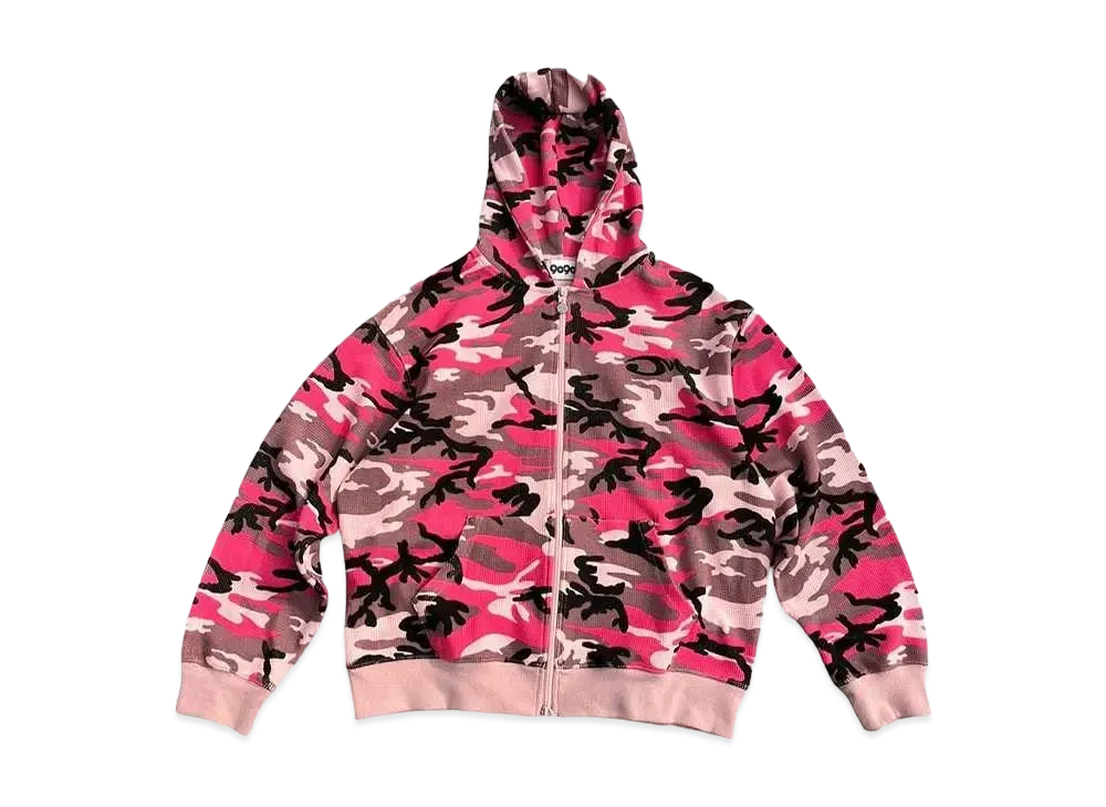 9090 Heisei Logo Thermal Zip Hoodie "PINK CAMO"