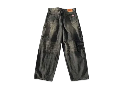 9090 Multi Pocket Cargo Pants "BLACK DENIM"