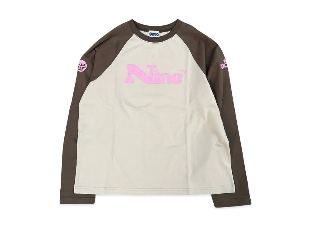 9090 Dot Logo Raglan L/S Tee "BROWN/IVORYIVORY"