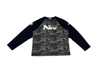 9090 Dot Logo Raglan L/S Tee "BLACK/CAMO"