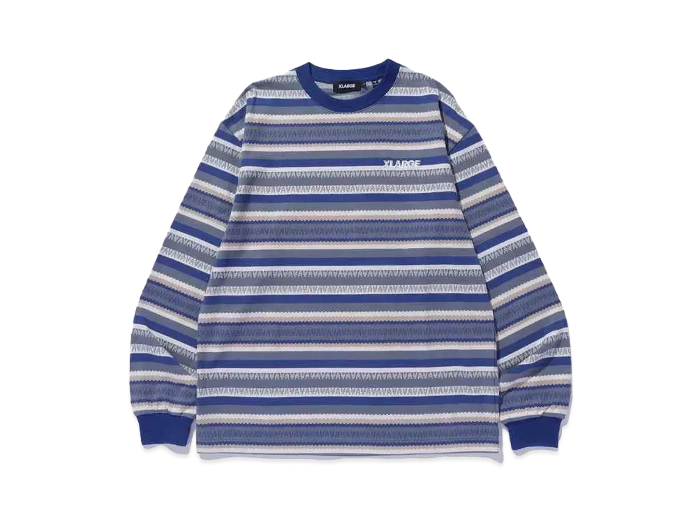 XLARGE JACQUARD L/S TEE "BLUE"