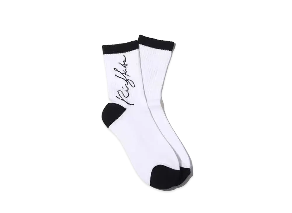 atmos pink x Riehata Logo Socks "Black"