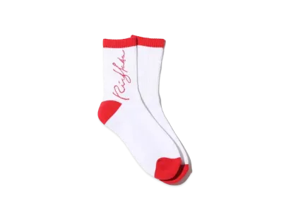 atmos pink x Riehata Logo Socks "Red"