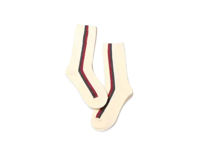 atmos pink Vertical Line Socks "White"