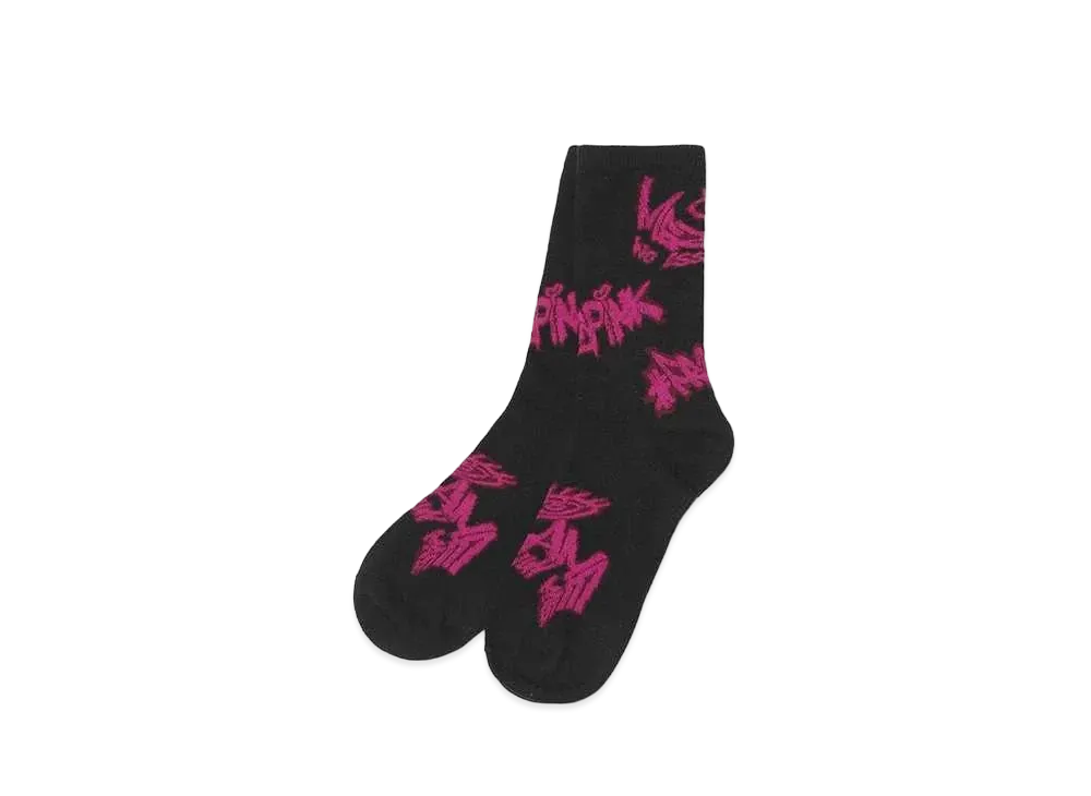 atmos pink x Mezame Collaboration Fr2Ume Socks "Black"