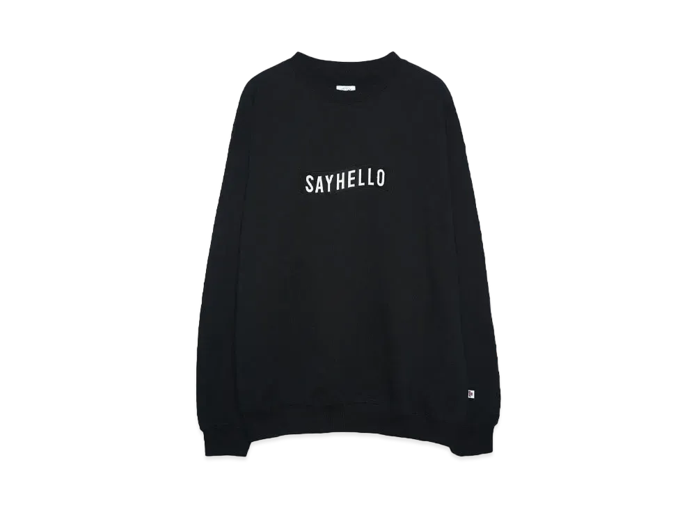 SAYHELLO Basic Logo Patch Crew "BLACK"