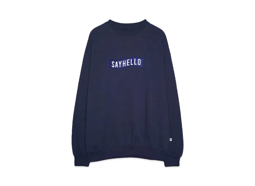 SAYHELLO Basic Logo Patch Crew "NAVY"