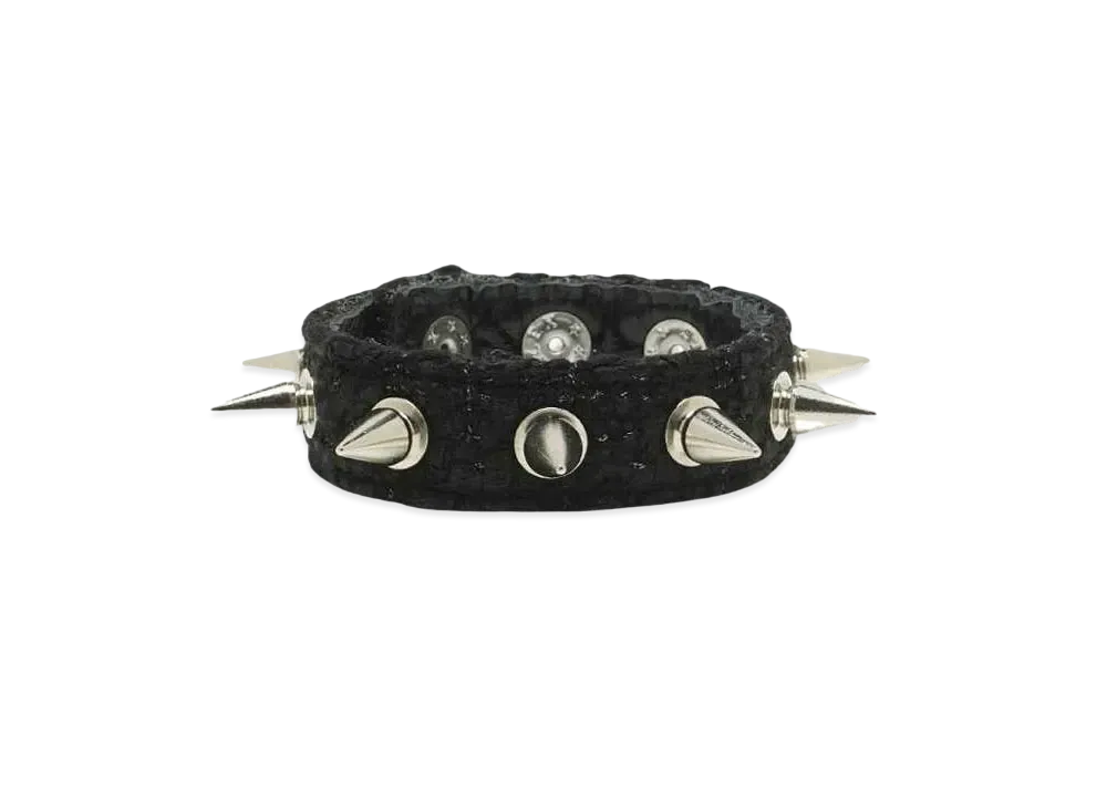 el conductorH MIXED TWEED PUNK SPIKES BRACELET "BLACK"