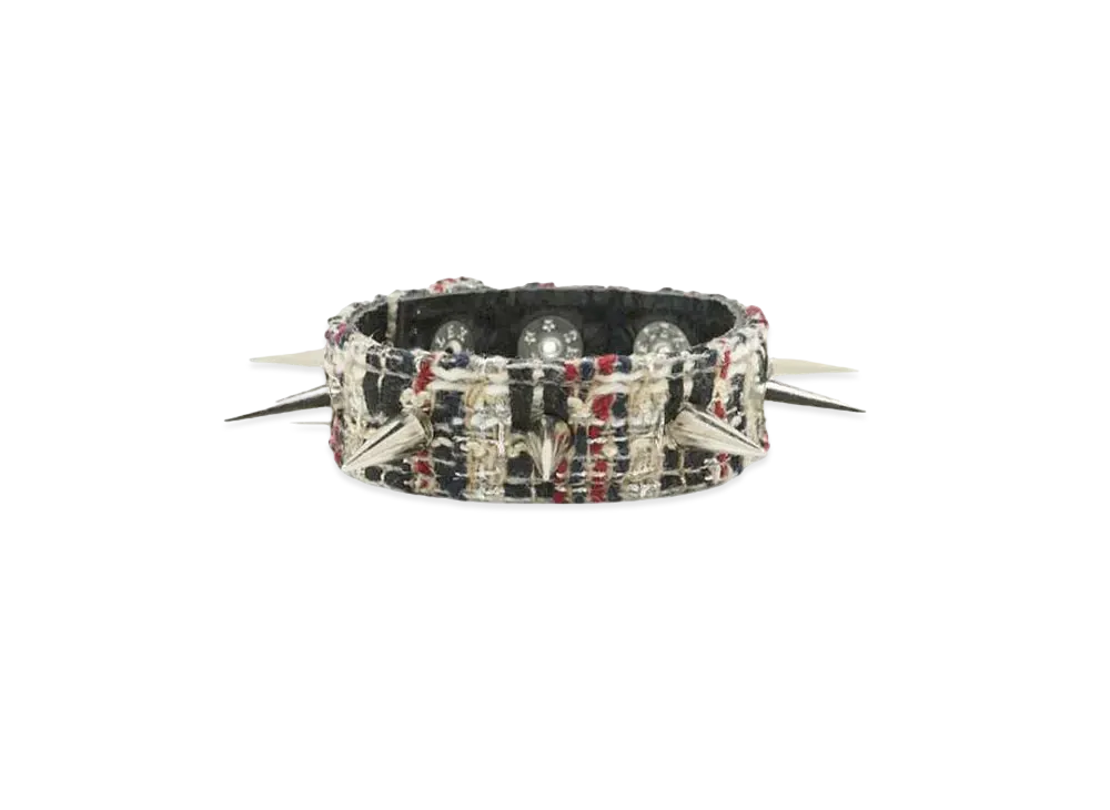 el conductorH MIXED TWEED PUNK SPIKES BRACELET "BLUE"