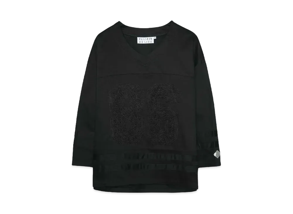 el conductorH CORD EMBROIDERED HOCKEY SHIRT "BLACK"