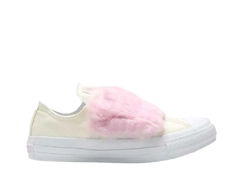 コンバース ウィメンズ オールスター パステルファー スリップ オックス "ホワイト/ピンク"