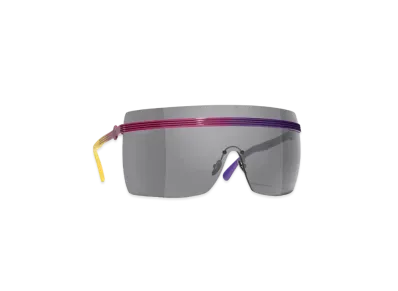 CHANEL Shield Sunglasses Metal Lenses Dark Gray "Pink/Purple"