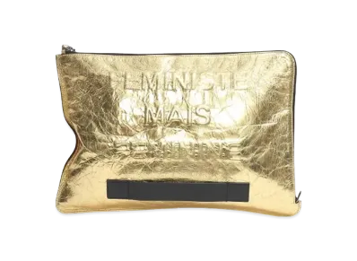 CHANEL VOTEZ COCO Clutch Bag Patent Vintage Calf "Gold"