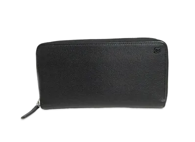 CHANEL Matte Mini Coco Mark Round Zipper Long Wallet Goatskin "Black/Silver"