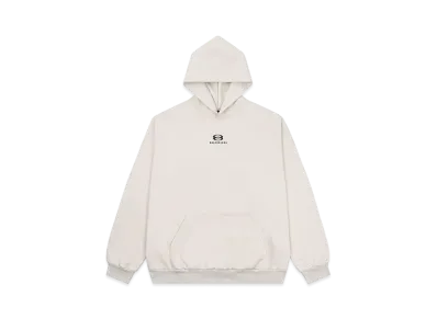 BALENCIAGA MENS Unity Wide Fit Hoodie "Light Beige/Black"