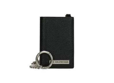 BALENCIAGA Plate Wallet With Chain "Black"