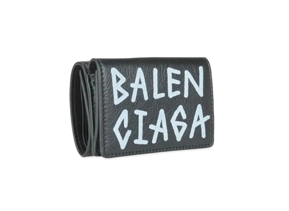 BALENCIAGA Graffiti Mini Wallet "Black"