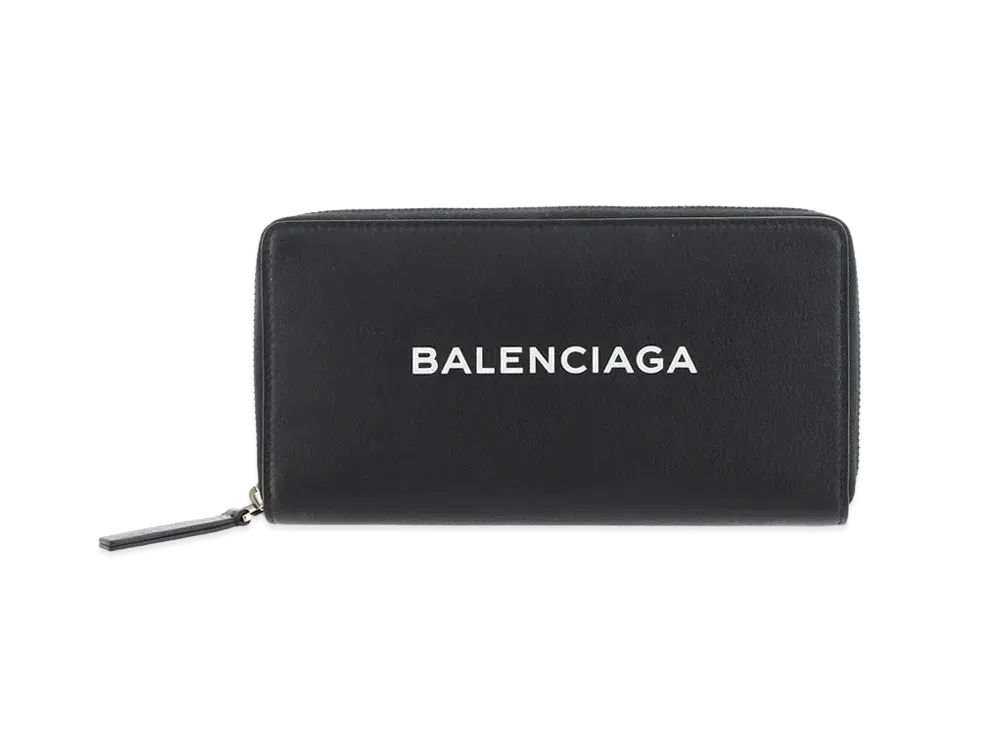 BALENCIAGA Everyday Zip Around Wallet Leather "Black"
