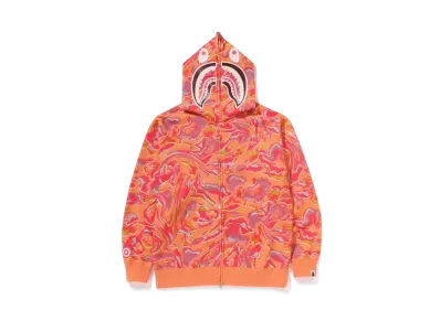 A BATHING APE Shark Relaxed Fit Full Zip Hoodie "Orange"