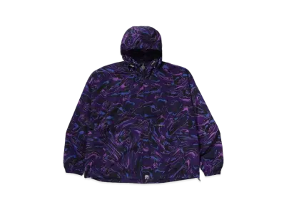 A BATHING APE Logo Nylon Hooded Jacket "Purple"