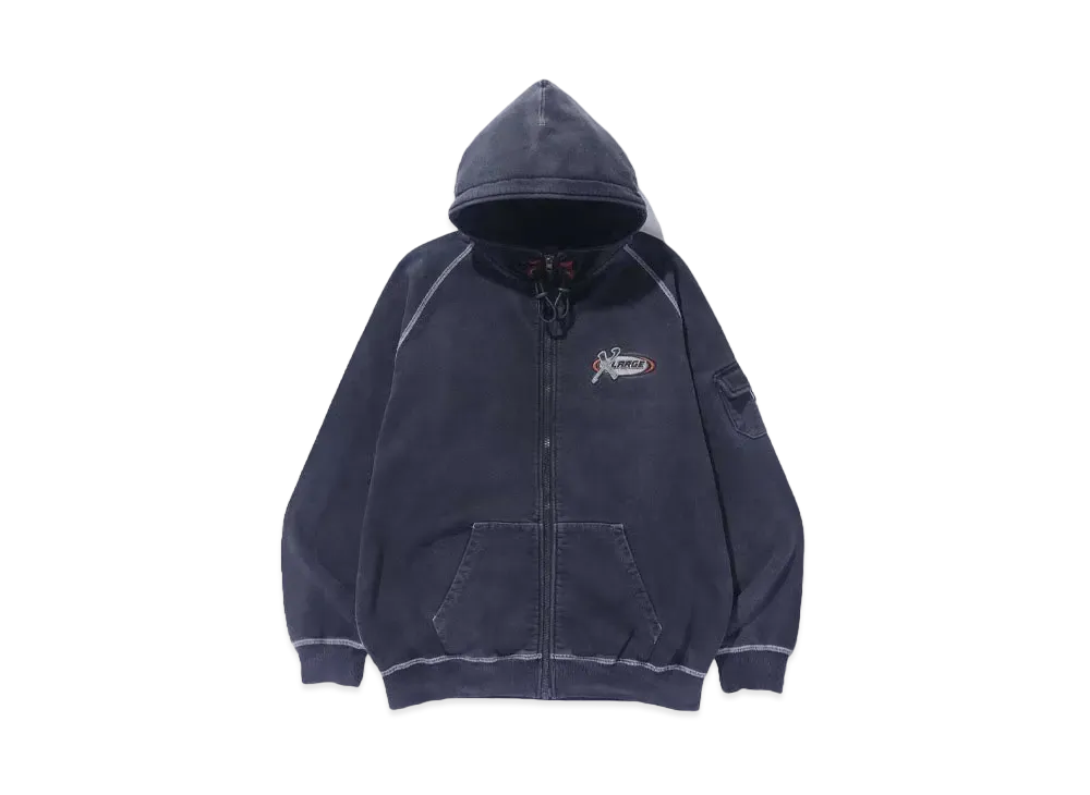 XLARGE BLEACHED HOODED SWEATSHIRT "BLACK"