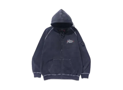 XLARGE BLEACHED HOODED SWEATSHIRT "BLACK"