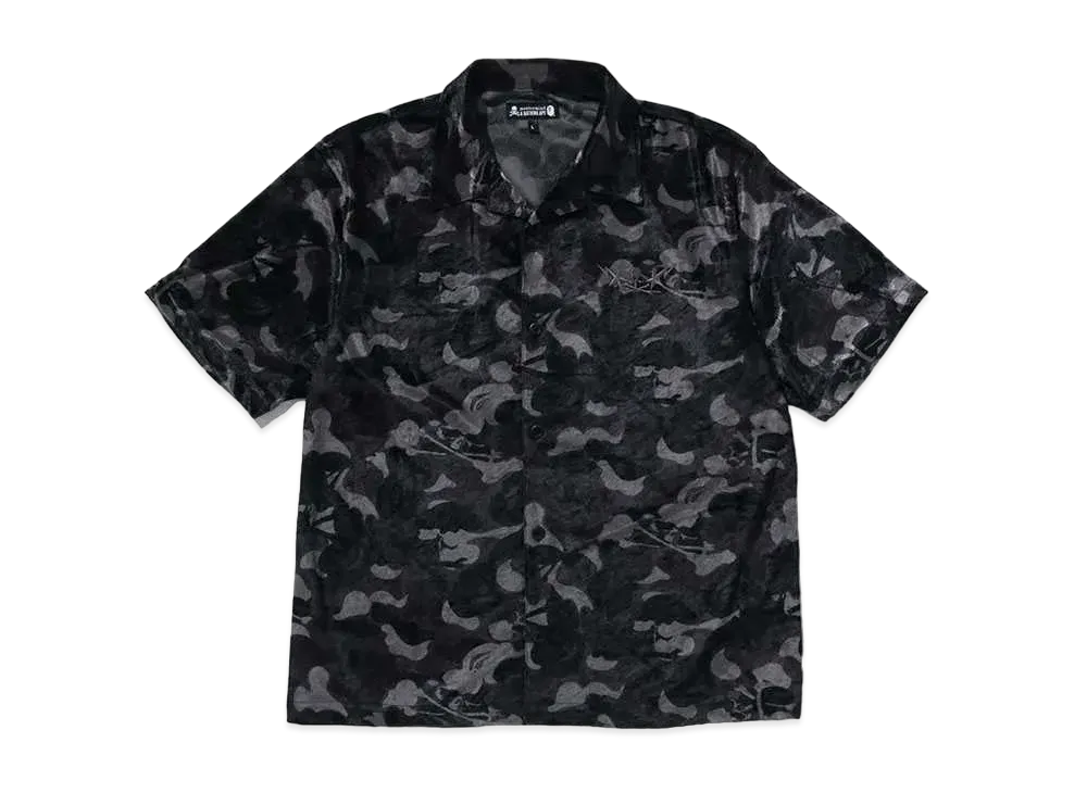 A BATHING APE x mastermind JAPAN Skull Camo Relaxed Fit Ss Shirts "Black"